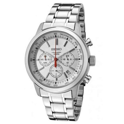 Seiko SSB035 Men's Silver Dial Stainless Steel Quartz Chronograph Watch ,