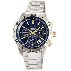 Seiko SSB055 Men's Blue Dial Chronograph Stainless Steel Bracelet Watch