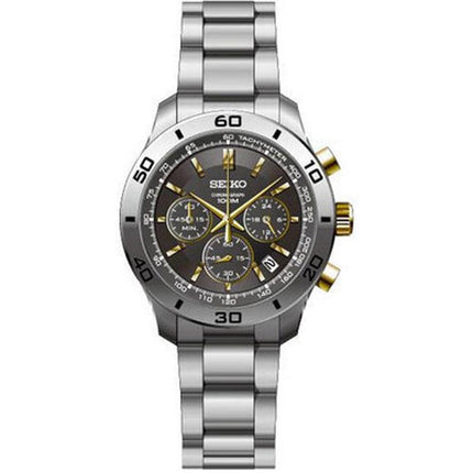 Seiko SSB057 Men's Classic Brown Dial Chronograph Stainless Steel Watch ,