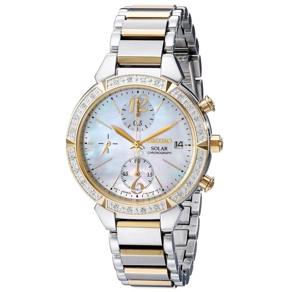 Two tone MOP dial Solar Seiko Women main image 2