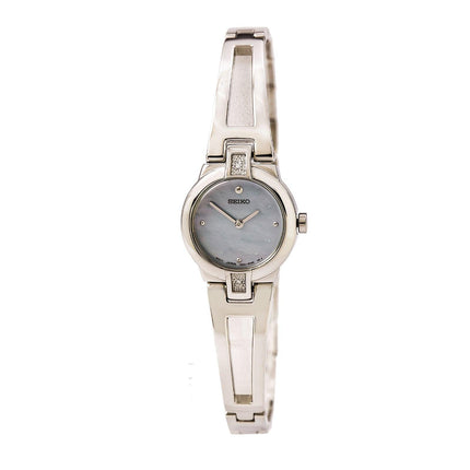 Seiko SUJ707 Women's Dress MOP Dial Stainless Steel Bangle Bracelet Diamond Watch ,