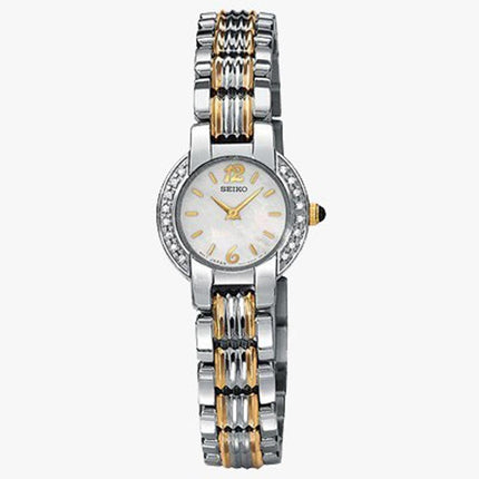 Seiko SUJC43 Women's Dress MOP Dial Two Tone Steel Bracelet Diamond Watch ,