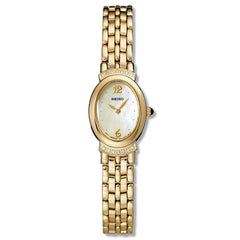 Seiko SUJD48 Women's Gold Tone Bracelet Mother of Pearl Dial Diamond Watch