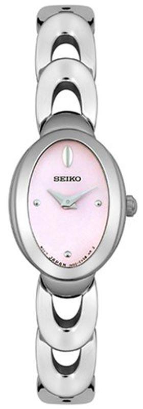 Seiko SUJE17 Women's Stainless Steel Pink Dial Quartz Watch ,