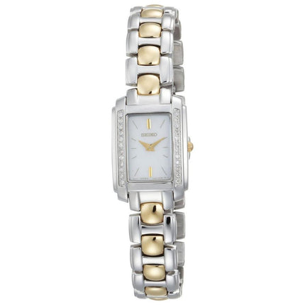 Seiko SUJF41 Women's Mother of Pearl Dial Two Tone Steel Bracelet Diamond Watch ,