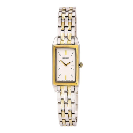 Seiko SUJF76 Women's Dress White Dial Two Tone Stainless Steel Bracelet Watch ,