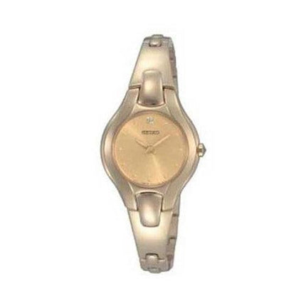 Seiko SUJF88 Women's Yellow Gold Plated Diamond Watch ,