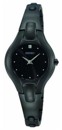 Seiko SUJF89 Women's Diamond Black Ion Plated Watch ,