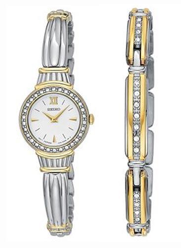 Seiko SUJG24 Women's Two Tone Watch and Bracelet Set ,