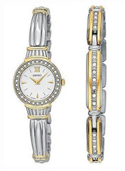 Seiko SUJG24 Women's Two Tone Watch and Bracelet Set