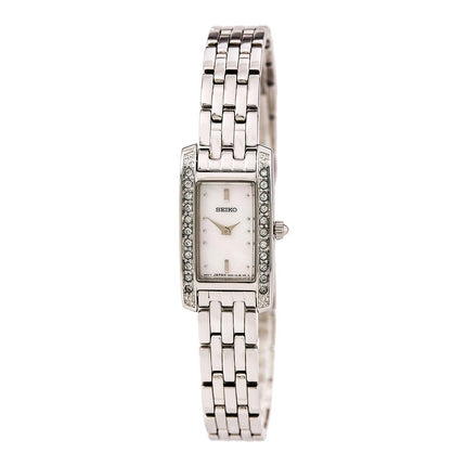 Seiko SUJG53 Women's Swarovski Crystal Accented Bezel MOP Dial Stainless Steel Bracelet Watch ,