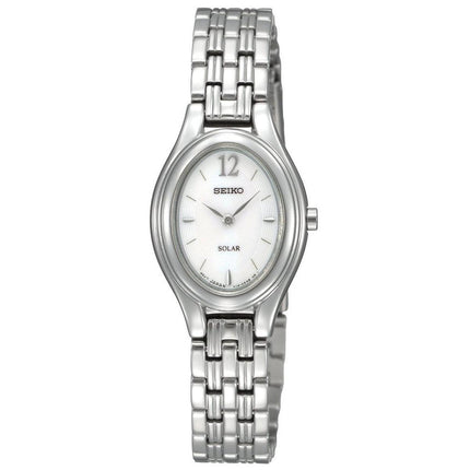 Seiko SUP005 Women's Solar White Dial Steel Bracelet Power Reserve Watch ,