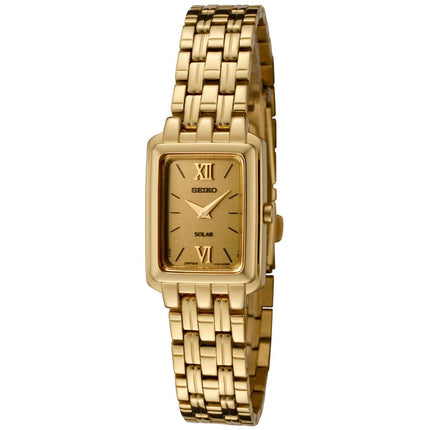Seiko SUP012P1 Women's Solar Gold Dial Gold Plated Steel Watch ,