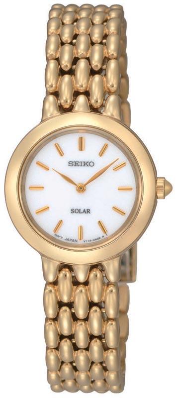 Seiko SUP022 Women's Gold Tone Stainless Steel Silver Dial Watch ,
