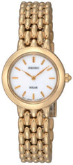 Seiko SUP022 Women's Gold Tone Stainless Steel Silver Dial Watch