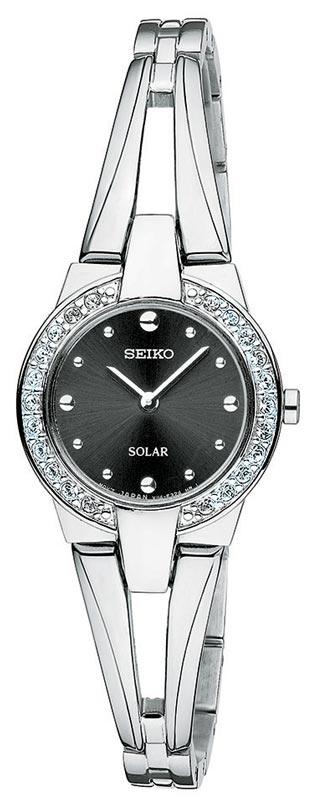 Seiko SUP051 Women's Black Dial Swarovski Crystal Quartz Watch ,