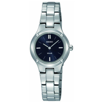 Seiko SUP065 Women's Dress Solar Black Dial Steel Bracelet Power Reserve Watch ,
