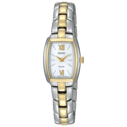 Seiko SUP070 Women's Core White Dial Two Tone Steel Power Reserve Watch ,