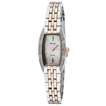 Seiko SUP154 Women's Dress Solar MOP Dial Two Tone Steel Bracelet Watch ,