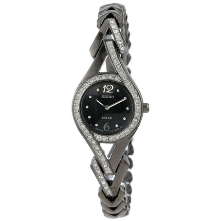 Seiko SUP177 Women's Classic Solar Black Dial Black Ion Plated Steel Watch ,