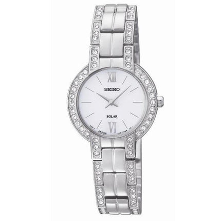 Seiko SUP199 Women's Solar White Dial Stainless Steel Bracelet Watch ,