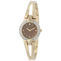 Seiko SUP208 Women's Tressia Solar Brown Dial Gold Plated Steel Quartz Watch