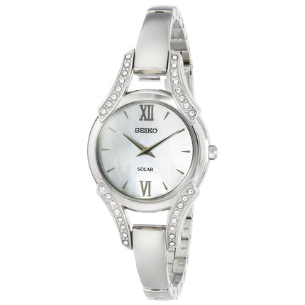 Seiko SUP213 Women's Core Solar Mother of Pearl Dial Steel Bracelet Power Reserve Watch ,