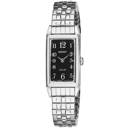 Seiko SUP227 Women's Core Solar Black Dial Steel Bracelet Power Reserve Watch ,