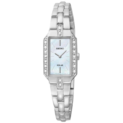Seiko SUP233 Women's Dress Solar Mother of Pearl Dial Power Reserve Diamond Watch ,