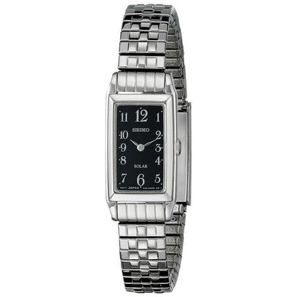 Seiko SUP241 Women's Solar Black Dial Stainless Steel Expansion Bracelet Watch ,