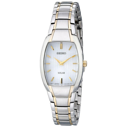 Seiko SUP260 Women's Solar White Dial Two Tone Steel Bracelet Watch ,
