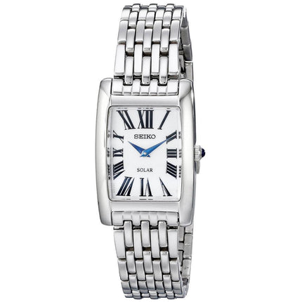 Seiko SUP267 Women's Solar Core Quartz White Dial Stainless Steel Bracelet Watch ,