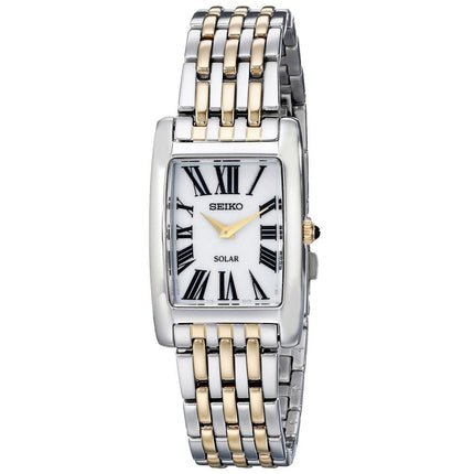 Seiko SUP268 Women's Solar Core Quartz White Dial Two Tone Steel Bracelet Watch ,