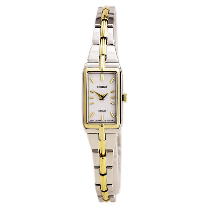 Seiko SUP272 Women's Solar Core White Dial Two Tone Yellow Gold Steel Quartz Watch ,