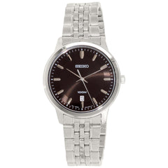 Seiko SUR031 Men's Classic Black Dial Stainless Steel Bracelet Watch