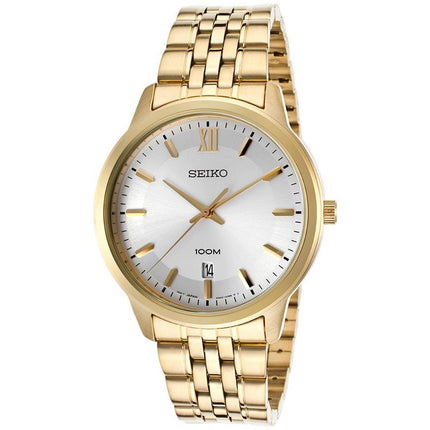 Seiko SUR034 Men's Classic Silver Dial Yellow Gold Stainless Steel Watch ,