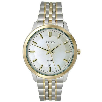 Seiko SUR044 Men's Classic Silver Tone Dial Two Tone Steel Watch ,