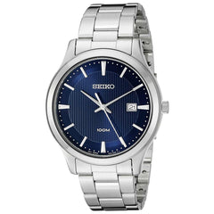 Seiko SUR049 Men's Dress Quartz Blue Dial Stainless Steel Bracelet Watch