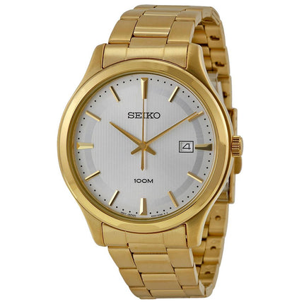 Seiko SUR054 Men's Dress Quartz Silver Dial Yellow Gold Steel Watch ,