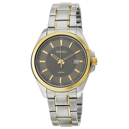 Seiko SUR074 Men's Dress Dark Grey Dial Quartz Two Tone Steel Bracelet Watch ,