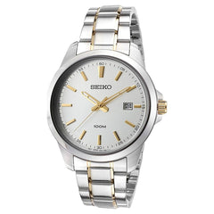 Seiko SUR157P1 Men's Neo Classic Silver Dial Two Tone Stainless Steel Bracelet Watch