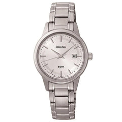 Seiko SUR847 Women's Dress Silver Tone Dial Stainless Steel Bracelet Watch
