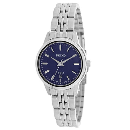 Seiko SUR897 Women's Stainless Steel Bracelet Blue Dial Quartz Watch ,