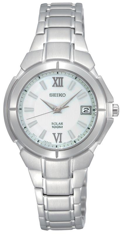 Seiko SUT021 Women's Quartz Solar Powered Stainless Steel Watch ,