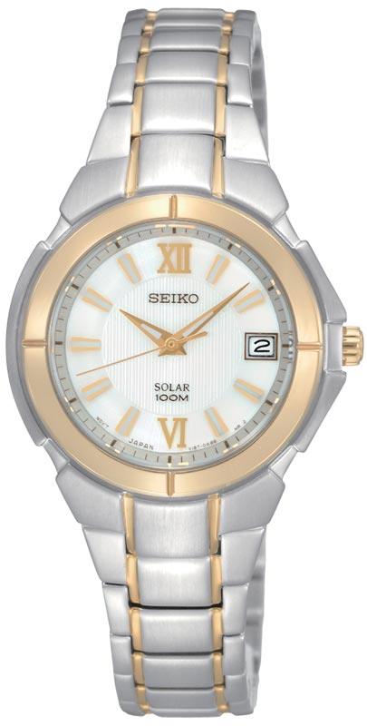 Seiko SUT022 Women's Quartz Two Tone Silver Dial Watch ,