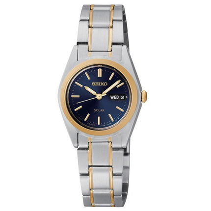 Seiko SUT110 Women's Dress Solar Blue Dial Two Tone Steel Quartz Date Watch ,