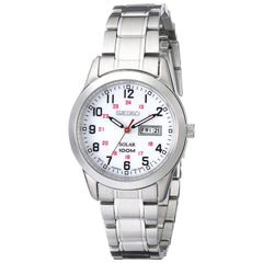 Seiko SUT167 Women's Solar White Dial Stainless Steel Bracelet Watch