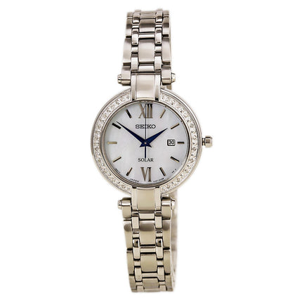 Seiko SUT181 Women's Tressia Conceptual Solar MOP Dial Stainless Steel Diamond Watch ,