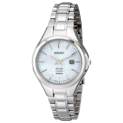 Seiko SUT205 Women's Solar Core Blue MOP Dial Titanium Bracelet Quartz Watch ,