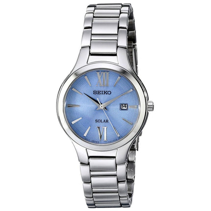 Seiko SUT209 Women's Solar Core Blue Dial Steel Bracelet Quartz Watch ,